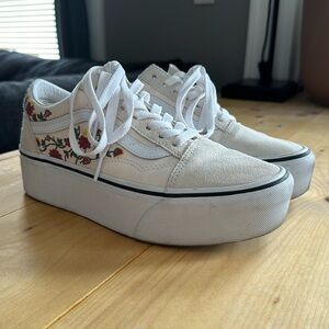 Women’s size 7 - platform embroidered Vans